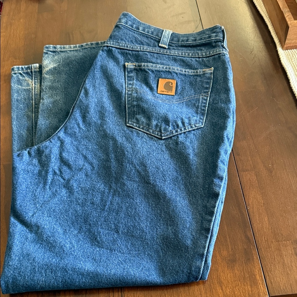 Carhartt Men's Dark Blue Relaxed Fit Denim Jeans